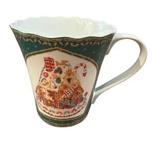 Robert Stanley Home Collection Gingerbread House Christmas Mug Scalloped READ